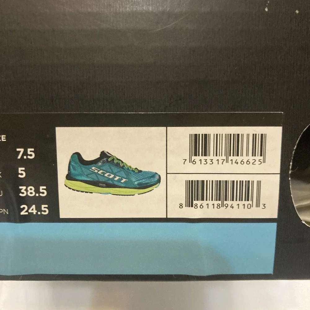 New Scott‎ AF+ Trainer Running Shoes Trainers Teal Yellow Women's Size 7.5